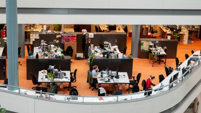 studerende studenten van een afstand