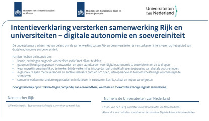 Tekst van intentieverklaring digitale autonomie